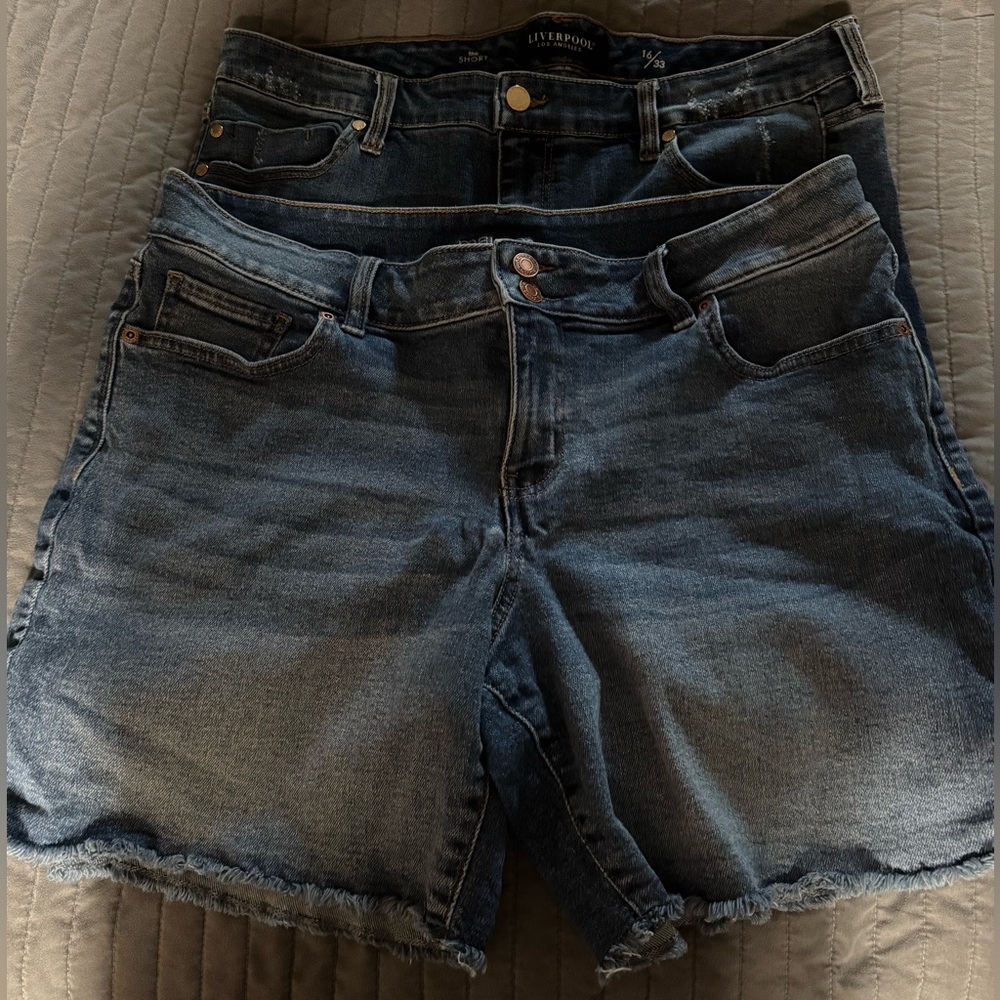 Liverpool and Maurices Jean Shorts Distressed Size 16